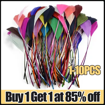 Long Fascinators Feathers Stripped Coque Millinery Hats Trimmings Coloured Craft • £1.89