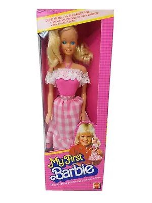 Vintage 1982 My First Barbie Doll 1875 Mattel Pink Gingham Ruffles Sealed NRFB • $70