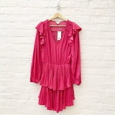 G.p.d. || Ruffled Tiered Smocked Waist Mini Dress In Pink NWT • $39.85