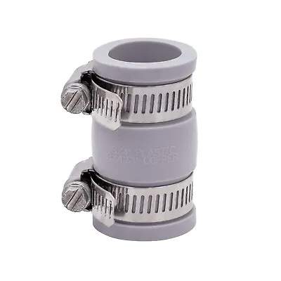 Fernco 1056-075 3/4  Flexible PVC Pipe Coupling Plumbing Plastic Copper Gray • $8.99