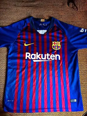 SOCCER FOOTBALL Shirt MESSI  2018 FC Barcelona Nike Size S • $9.99