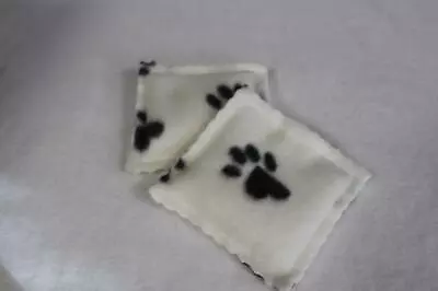 Microwave Rice Bag Hand Warmers Reusable Set Of 2 White Black Paws Fleece • $4