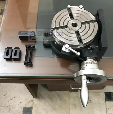 6  (150 Mm) Precision HV6-4 Slots Rotary Table With M8 Clamp Kit For Milling • £163