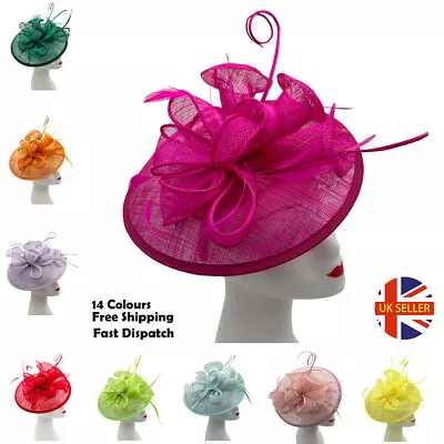 Fascinator New Women's Large Headband Clip Hat Weddings Ladies Races Royal Ascot • £16.95