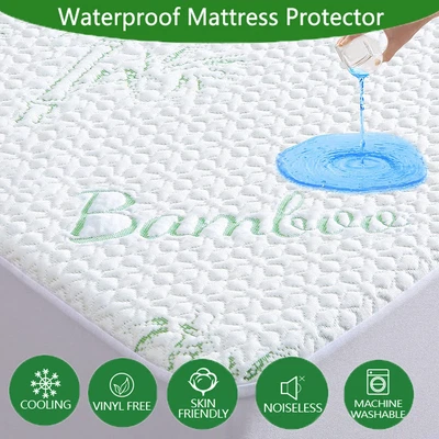 $31.99 • Buy Bamboo Waterproof Mattress Protector Matress Cover Single King Queen Double Bed