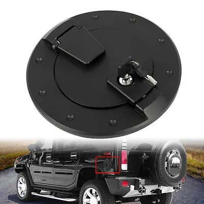 For Hummer H2 2003-2009 Locking Fuel Door Gas Tank Cap Cover ALUMINUM Black New • $86.99