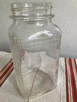 VINTAGE Waffle Pattern SQUARE 1 One Quart Canning Jar # 5 On Bottom NO LID 7  • $5.99