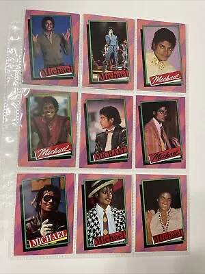 11 Michael Jackson Trading Cards In Sleeve 1984 9 Are Puzzle Cards On Back • $1.99