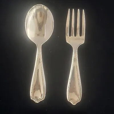 Lullaby Sterling Baby Fork And Spoon Flatware Pair 👶 • $74.99