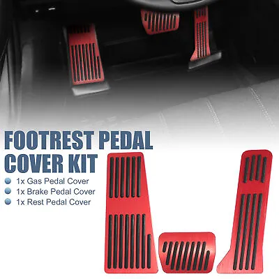 3 Pcs Car Brake Gas Accelerator And Rest Pedal Kit For Mazda 2 3 6 Red • $31.49