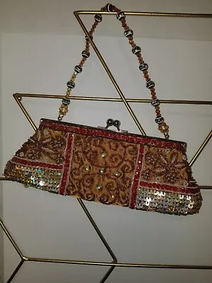 Vintage Chateau Beaded Clutch Evening Bag Retro Classic Purse Womens  • $20