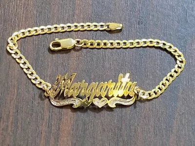 10k Real Gold Personalized Name Bracelet Single Plated • $205