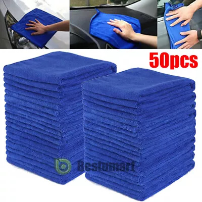 Microfiber Cleaning Cloth Towel Rag Car Polishing No Scratch Detailing Set Of 50 • $7.59