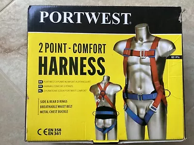 PORTWEST 2 Point Safety Harness Comfort Fall Protection Arrest Full Body FP14 • £19.49