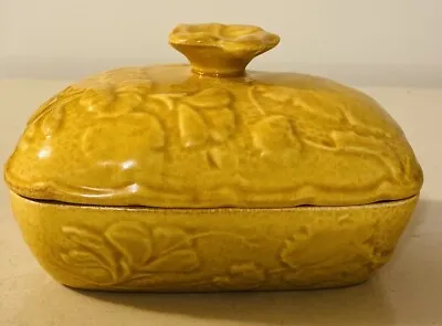 Dick Knox 1940s Vintage Majolica California Pottery Butter Dish W Lid 5”W 5”L • $40