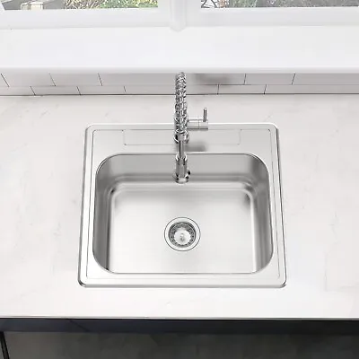 ZUHNE Drop-In Stainless Steel Single Bowl Kitchen Bar And Laundry Utility Sink • $75