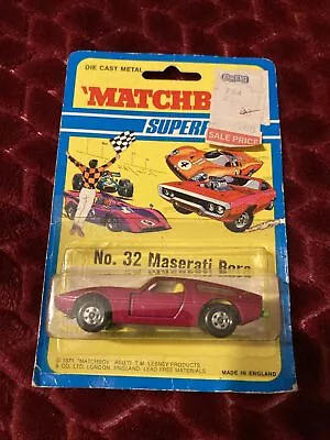 MATCHBOX LESNEY SUPERFAST MASERATI BORA No.32 IN ORIGINAL  Box 1972 Mint • $20