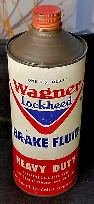 Vintage Wagner Lockheed 1 Quart Brake Fluid Cone Top Can Sealed Original NICE! • $20