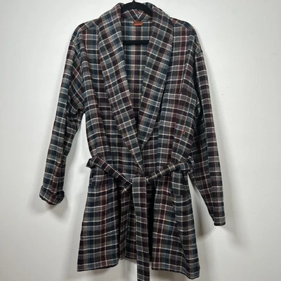 $175 • Buy Missoni Plaid Wool Jacket Robe Coat Sz Large EUC