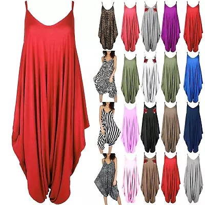 £6.99 • Buy Womens Ladies Cami Strappy Lagenlook Romper Drape Baggy Harem Jumpsuit Playsuit
