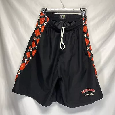 Men’s Maryland Terrapins Lacrosse LAX Shorts Size Adult Large Black Red • $16.97