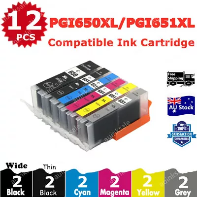 12x Compatible Ink PGI650 CLI651 XL +Gray For Canon PIXMA MG5660 MG6660 MG6330 • $14.50