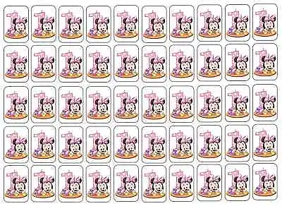 50 Baby Minnie Mouse 1st Birthday Envelope Seals Labels Stickers 1  X 1.5  • $2.19