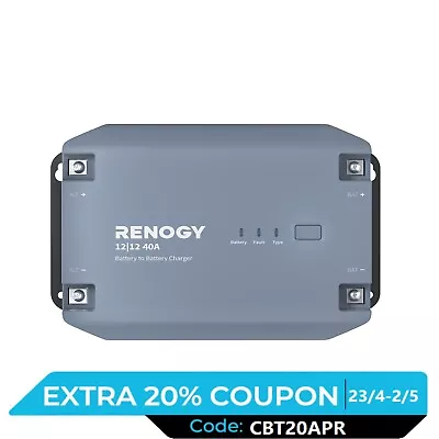 Renogy 40A 12V DC To DC Battery Charger Lithium AGM Gel Dual Battery Maintainer • $189.99