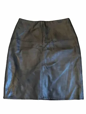 Missguided Black Leather Mini Skirt Size UK 4 • £3