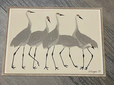 Retro 1979  Gray Herons  Framed Print By Wendy Morgan Notecards • $6.99