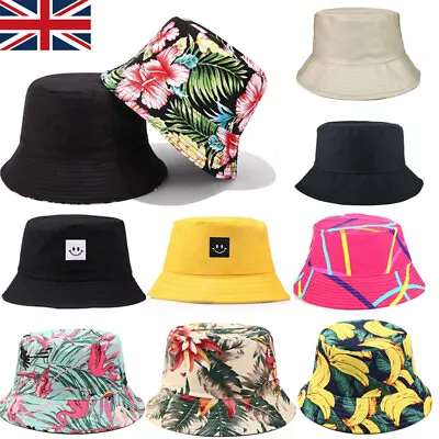Womens Men Bucket Hat Casual Canvas Fishing Foldable Patch Cap Outdoor Beach Hat • £9.29
