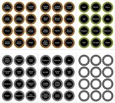£3.99 • Buy Spice Jar Labels, 5 Sheets Jar Labels Stickers Pre-printed Small Round Labels