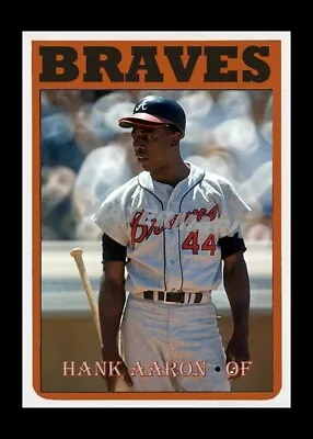 Atlanta Braves Hank Aaron 2024 / 1972 FB Custom ACEO Art Baseball Card • $6.28