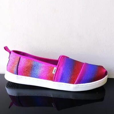 TOMS Women's Alpargata Slip-On In Beautiful Purple Multi Gradient Glitter • $32.99