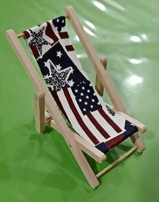 Patriotic Beach Chair - Dollhouse Miniature 1:12 Scale - FAST US Shipper • $10.99
