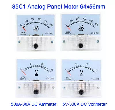 50uA-30A DC Ammeter 5V-300V DC Voltmeter 85C1 Analog Panel Meter Pointer Type • $3.75