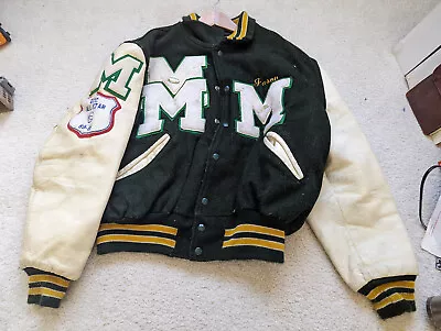 Vtg Delong Letterman Jacket Basketball Mcnicholas High School 1989 Rockets Ohio • $45