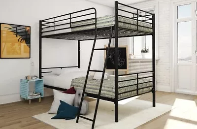 Mainstays Twin Over Twin Convertible Bunk Bed  Black • $200