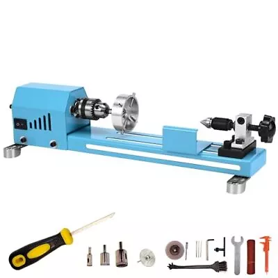 Mini Wood Lathe Machine Multi-Purpose Type Desktop Lathe Supports Wood Sawing... • $90.23