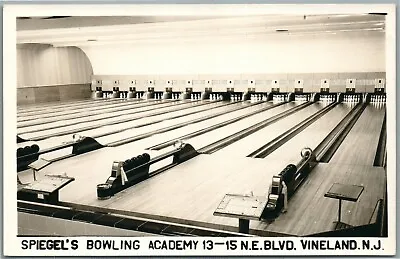 Vineland Nj Spiegel's Bowling Academy Vintage Real Photo Postcard Rppc • $39.99