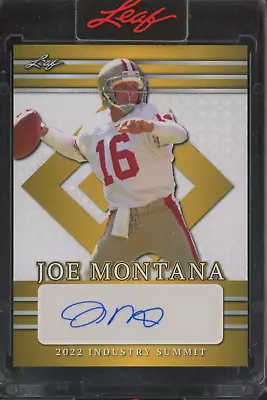 2022 Leaf Industry Summit Gold #ISJM1 Joe Montana Auto Autograph • $5.50