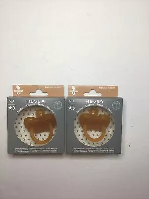 HEVEA Natural Rubber Pacifiers Cute Star And Moon New 0-3 M Lot Of 2 Packs • $16