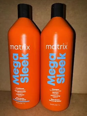 Matrix Total Results Mega Sleek Shampoo & Conditioner Liter Duo Sealed FREE SHIP • $64.99