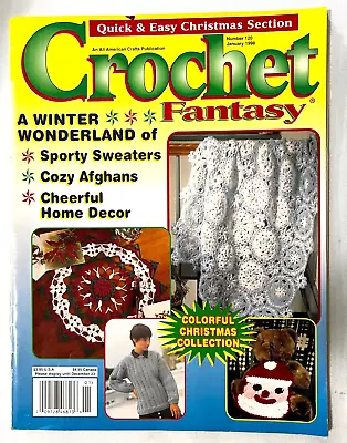 $17.91 • Buy Crochet Fantasy Pattern Magazine 120 Christmas Snowflake Afghan Doilies Sweaters