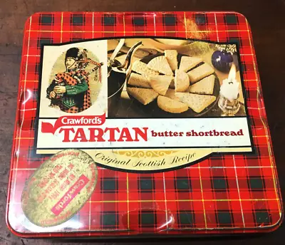 Vintage/Retro Crawfords Tartan Butter Shortbread Tin  Scottish Piper  England • $19.50