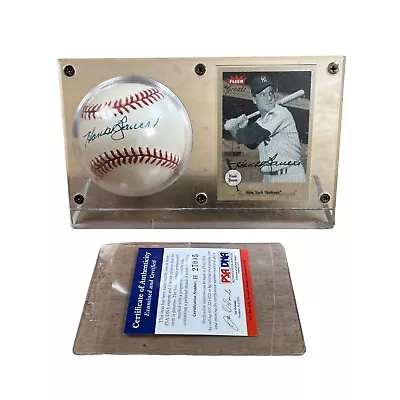 Hank Bauer  Yankees Signed Baseball PSA COA W/ Fleer Card • $34.99