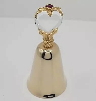 Swarovski Crystal Heart Gold Plated Bell Trimlite Giftware Series 1985  • $68