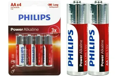 4 PCS GENUINE Philips Long Life Alkaline AA Battery Factory Sealed More Power AU • $3.76