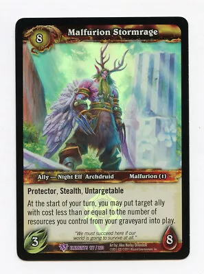 WOW World Of Warcraft Malfurion Stormrage Foil 177/220 Elements Promo MINT • $14.99