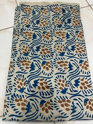 Indian Handmade Hand Block Multi Print 100% Cotton Voile Fabric By The Yard • $35.93